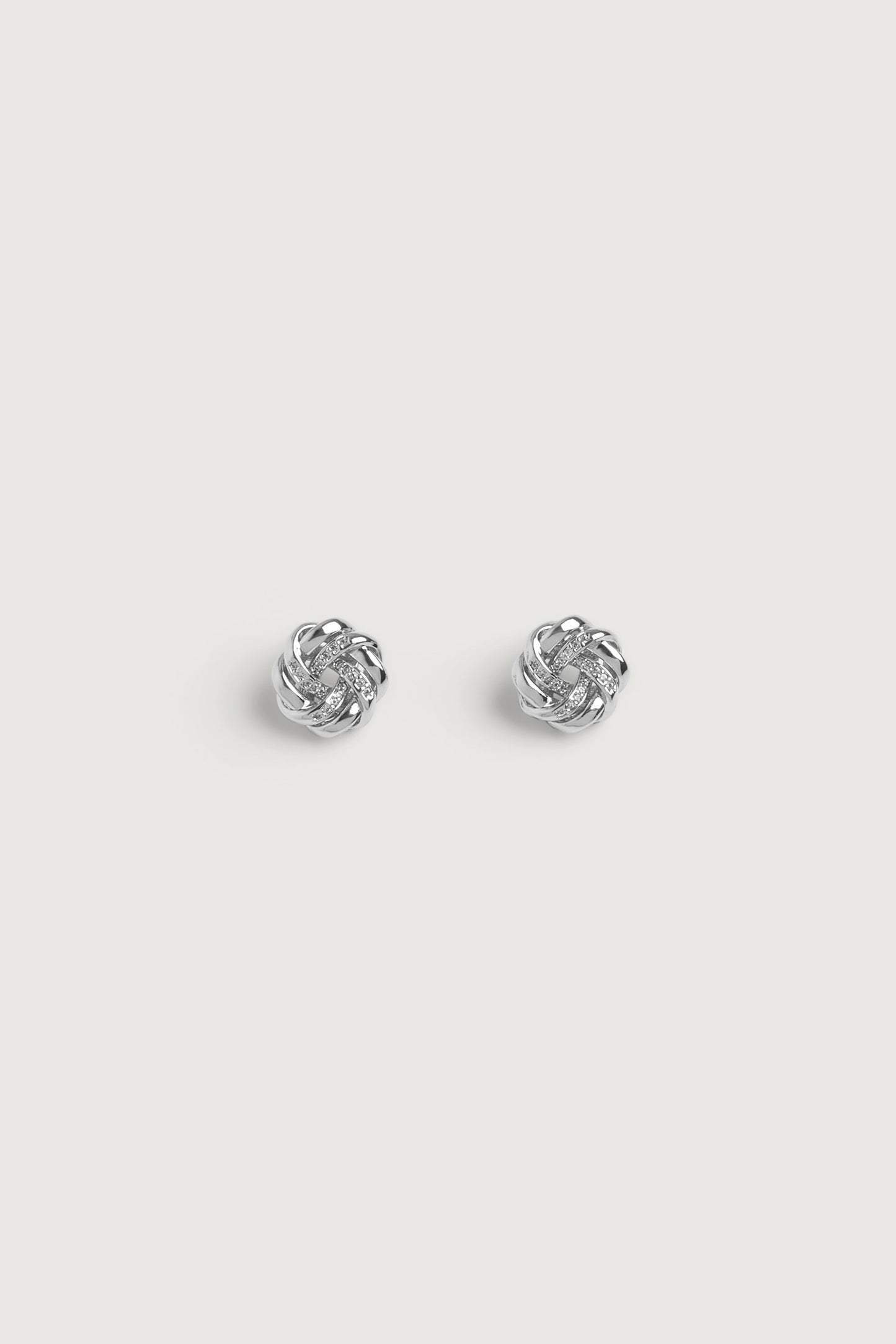 KNOTTED ZIRCONIA STUD EARRINGS