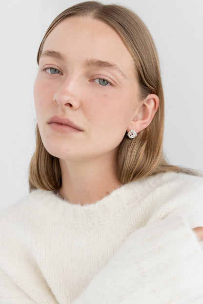 KNOTTED ZIRCONIA STUD EARRINGS