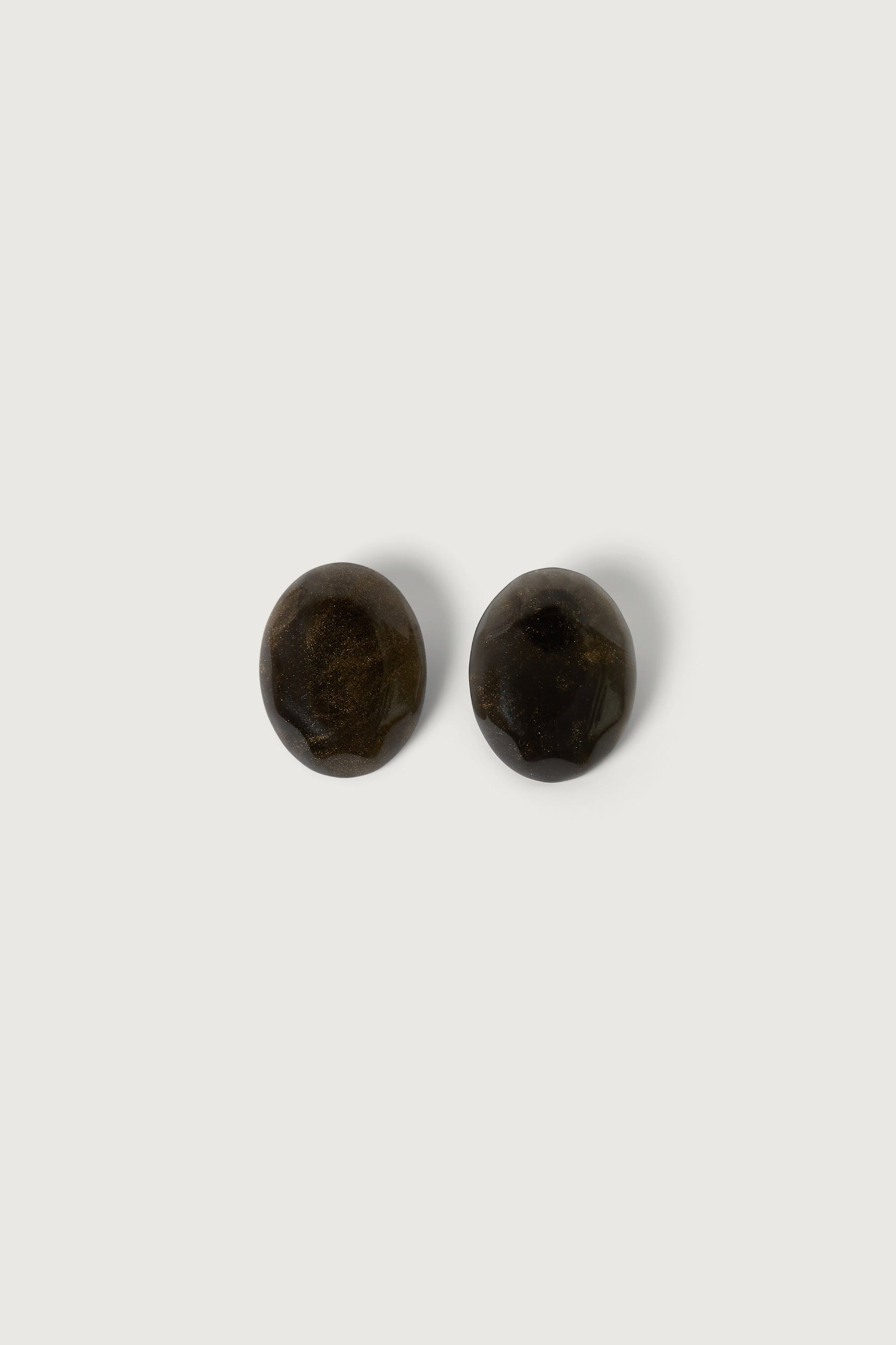 SPARKLE RESIN OVAL EARRINGS