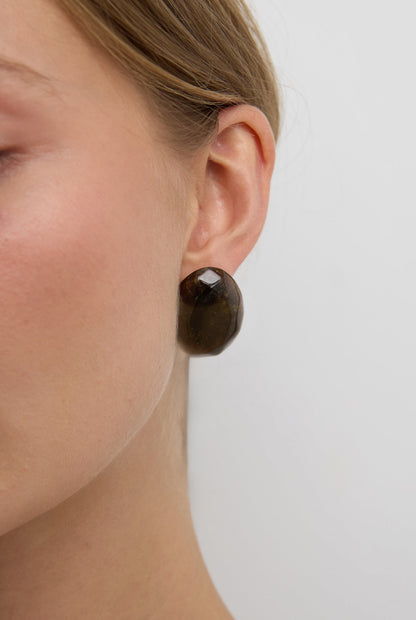 SPARKLE RESIN OVAL EARRINGS