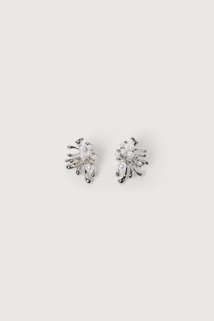ORGANIC EARRINGS WITH PEARL DETAIL