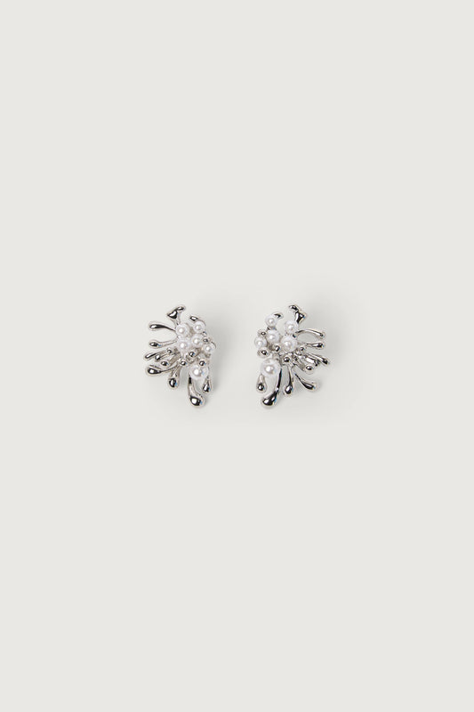 ORGANIC EARRINGS WITH PEARL DETAIL