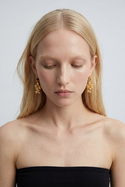 BERRY BEADED DROP EARRINGS