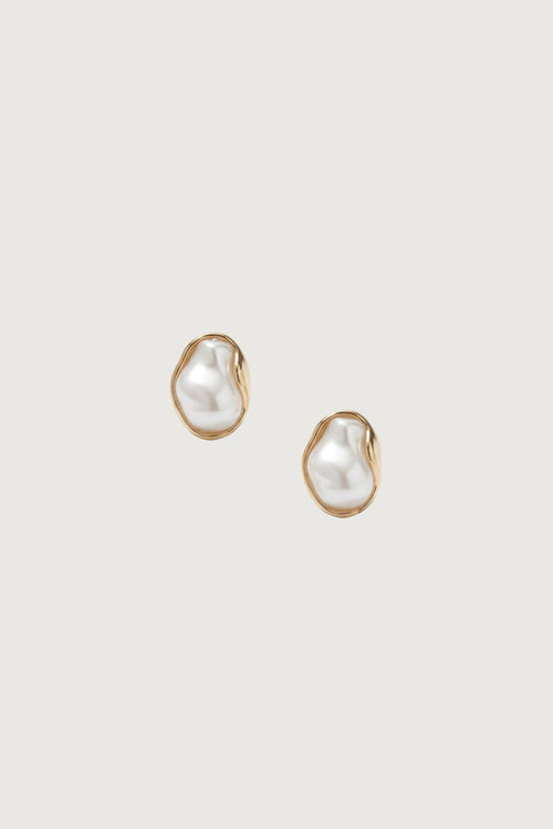 ORGANIC METALLIC PEARL EARRINGS