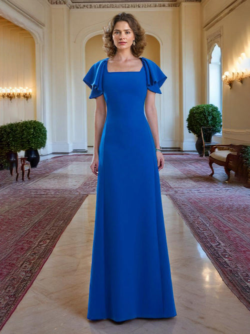 Flattering Ruffle Sleeves Chiffon Bridesmaid Dresses