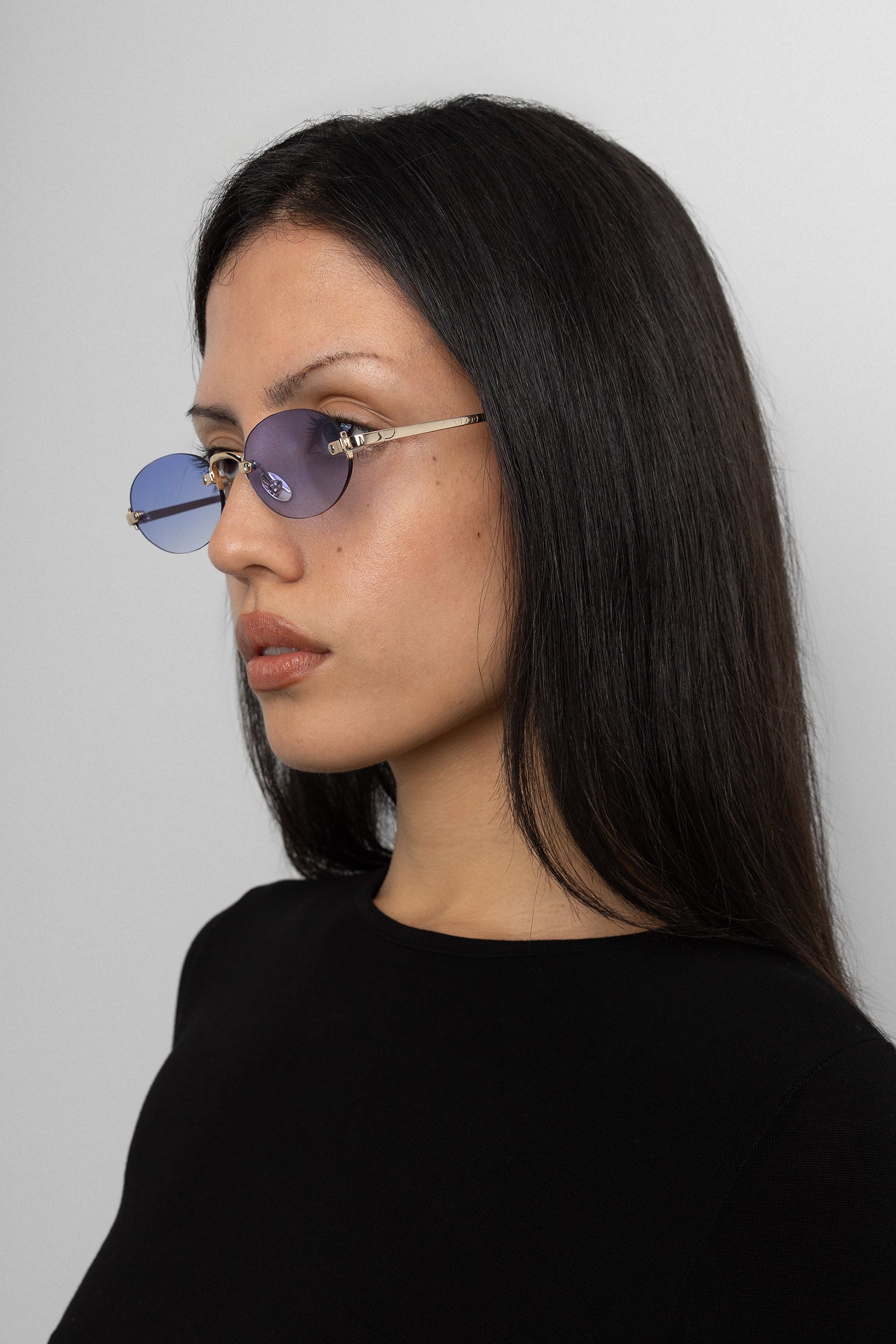 OVAL FRAMELESS SUNGLASSES