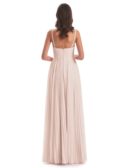 Jazlynn Floor Length Spaghetti Straps Chiffon Bridesmaid Dresses