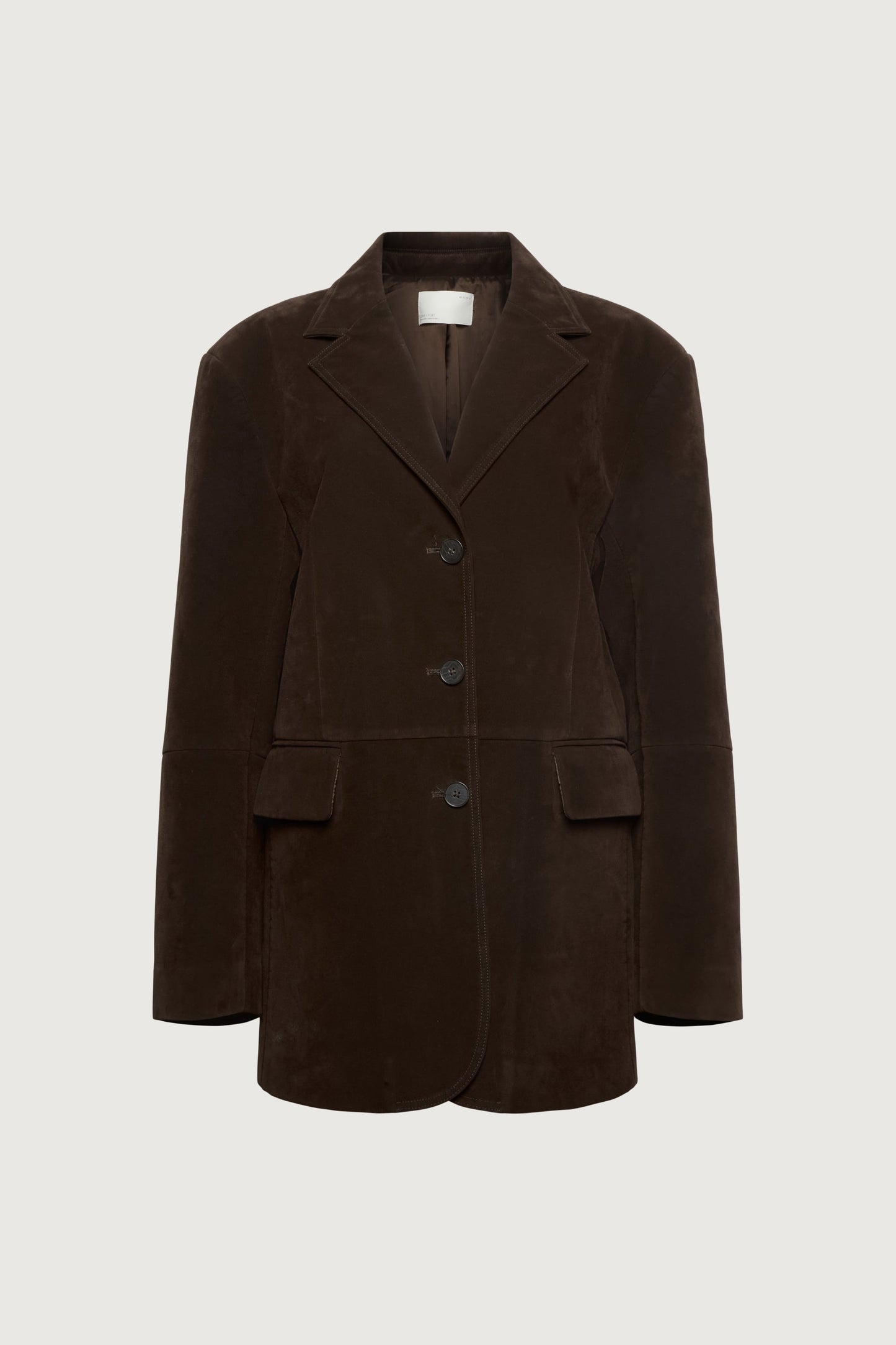 PANELED VEGAN SUEDE BLAZER