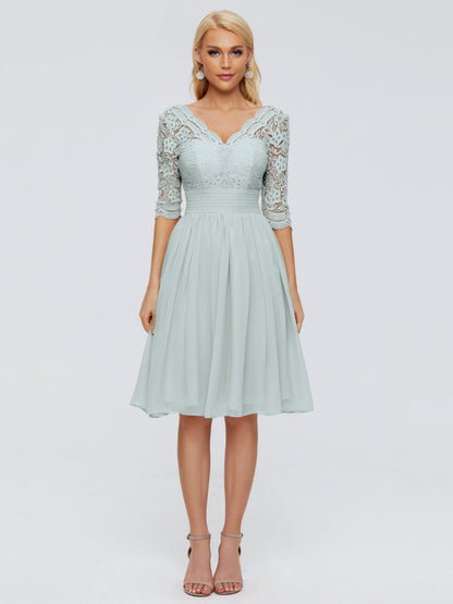 Jordyn Knee Length Lace Bridesmaid Dresses