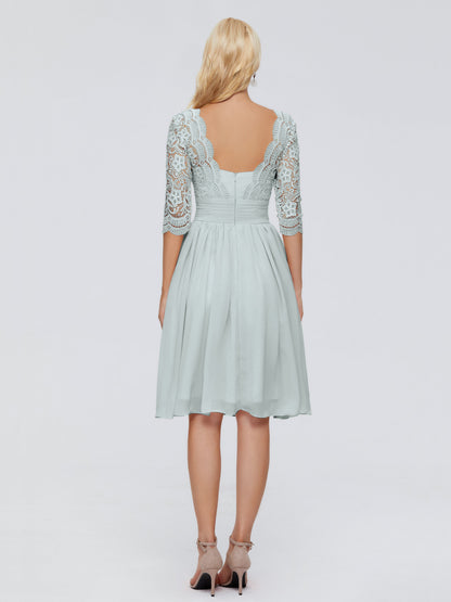 Jordyn Knee Length Lace Bridesmaid Dresses