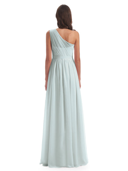 Karlie Floor Length One Shoulder Chiffon Bridesmaid Dresses