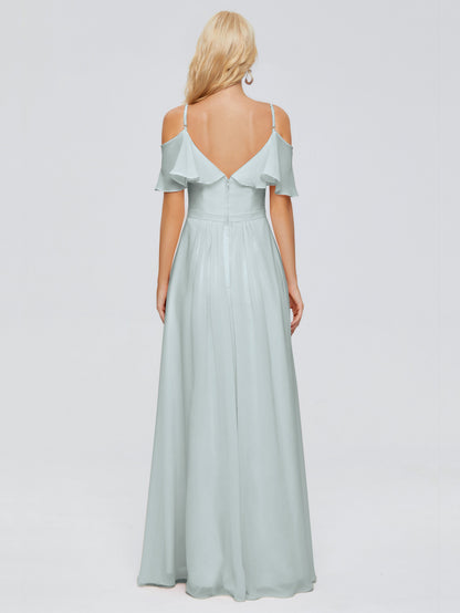 Katherine Spaghetti Straps Ruffles Chiffon Bridesmaid Dresses