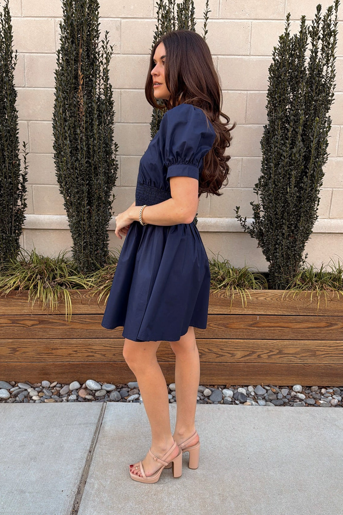 Camille Navy Zip-Up Mini Dress