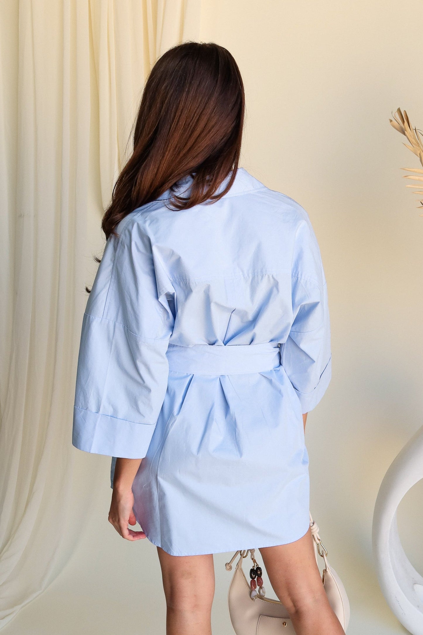 Karmen Blue Button Up Mini Dress