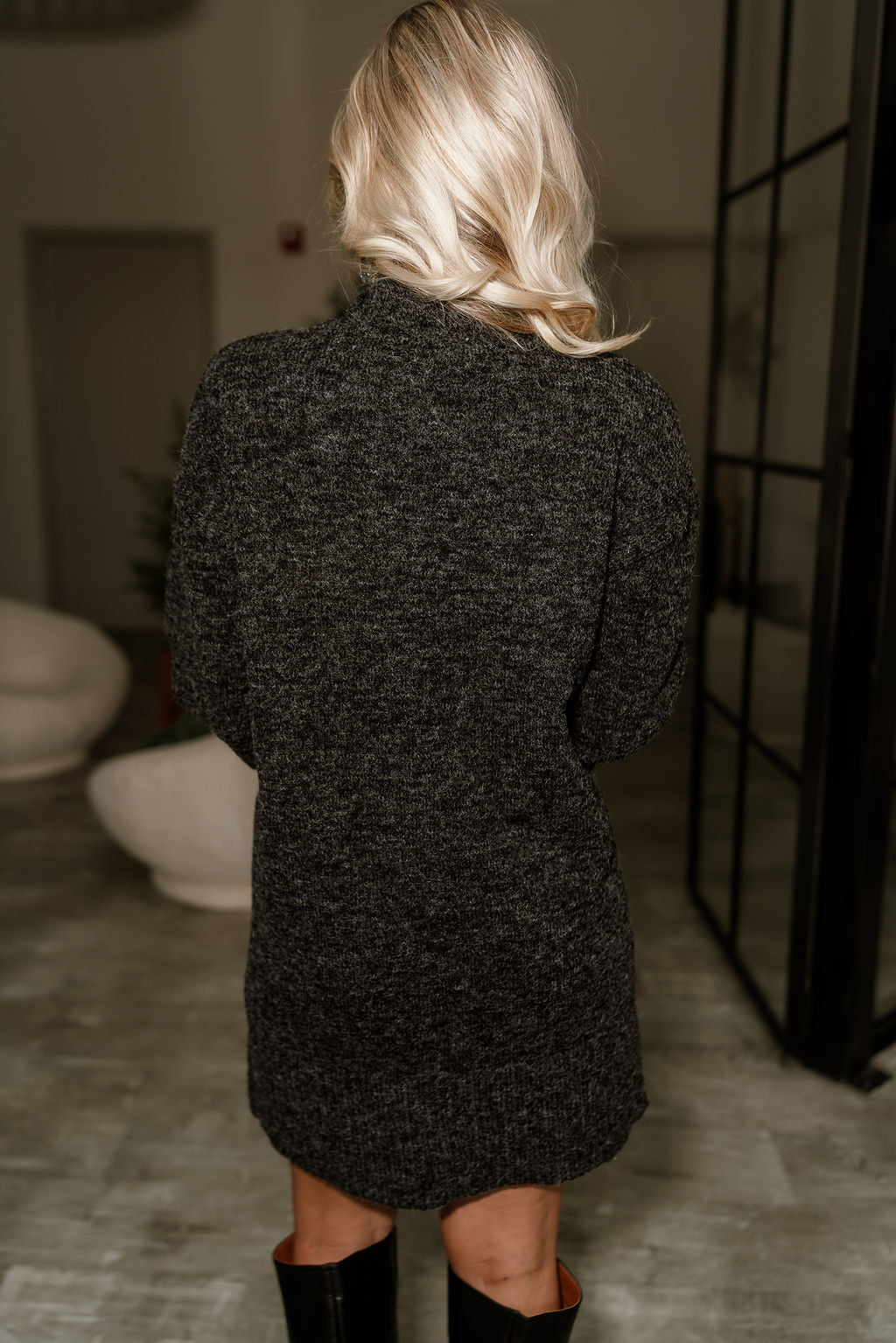 Sophie Black Mini Sweater Dress