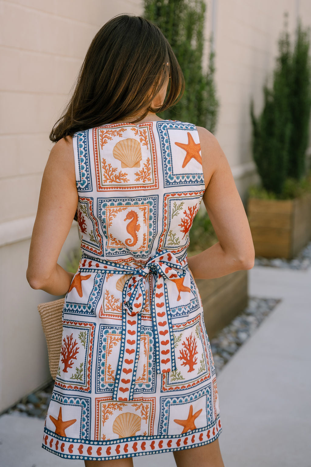 Everlee White Multi Seashell Mini Dress