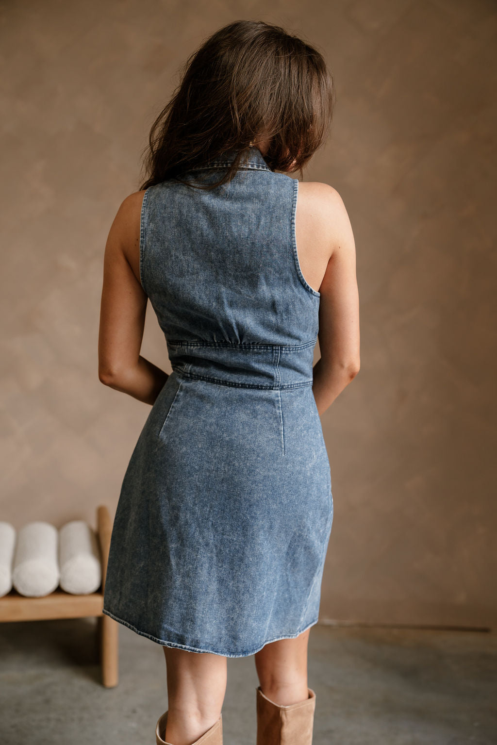 Valeria Denim Button-Up Mini Dress