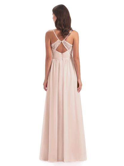 Madeline Spaghetti Straps Split Chiffon Bridesmaid Dresses