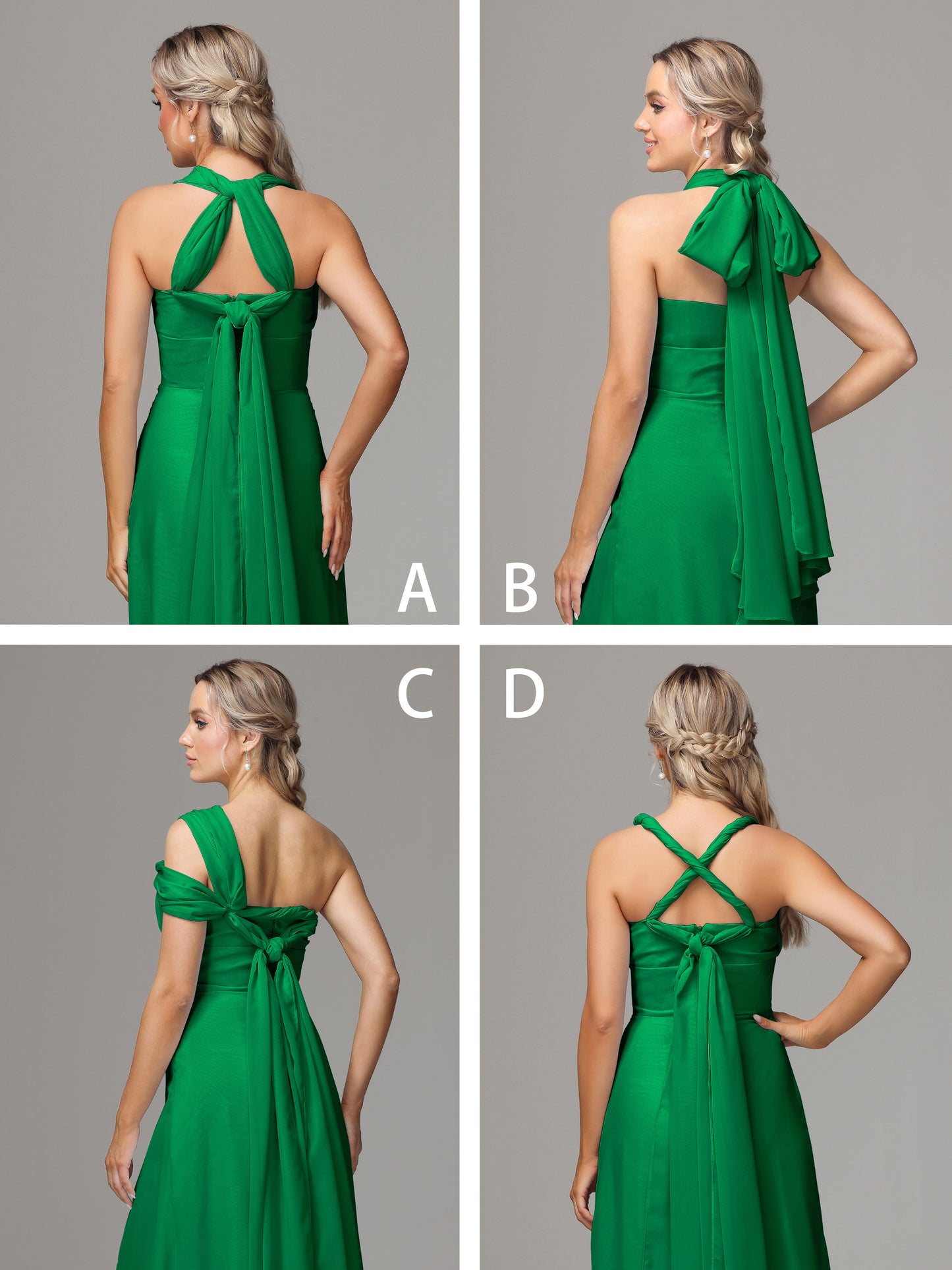 Sleeveless Off The Shoulder Chiffon Bridesmaid Dress With Slit