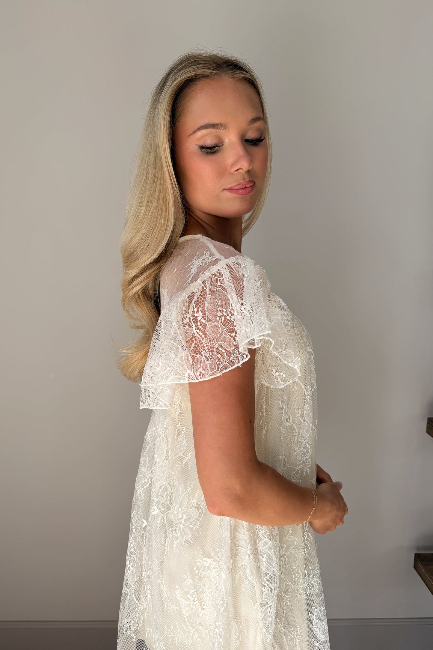 Arwen Cream Lace Mini Dress