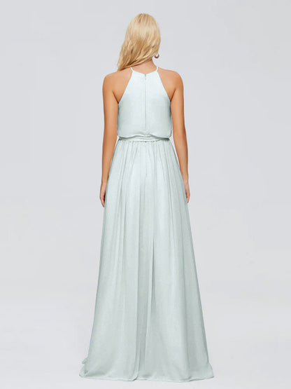 Nadey Halter Chiffon Bridesmaid Dresses With Bowknot