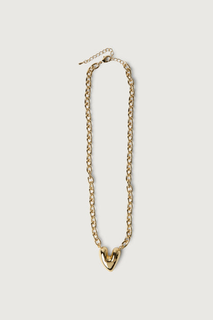 HEART STUD CHAIN LINK NECKLACE