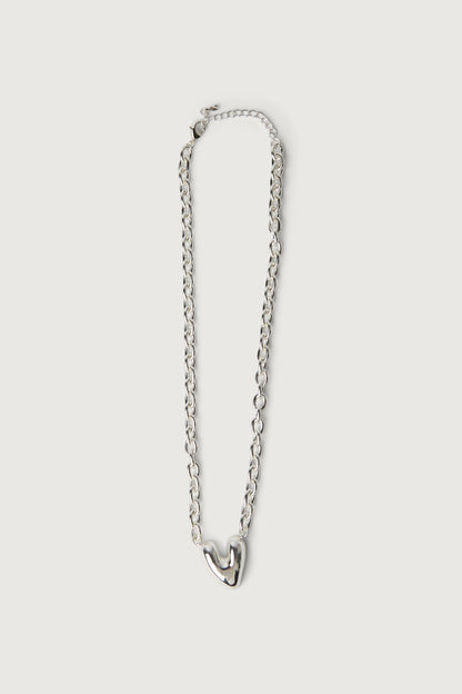 HEART STUD CHAIN LINK NECKLACE