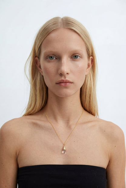METALLIC DROP LONG NECKLACE