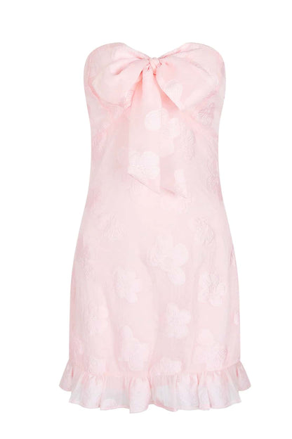 Sweet Yellow Bow Fitted Short Dress