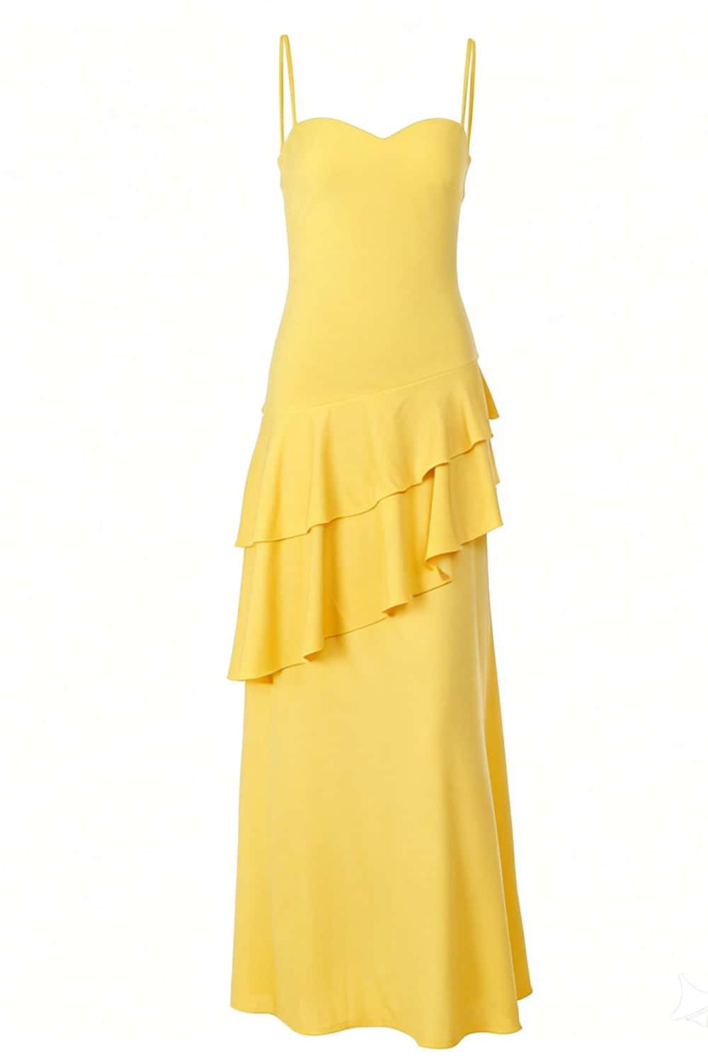 Straps Royal Blue Chiffon Tiered Maxi Dress
