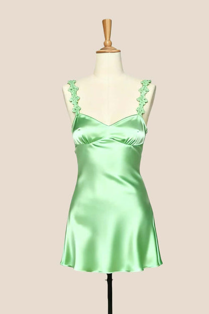 Pink Straps Satin Short Party Dress