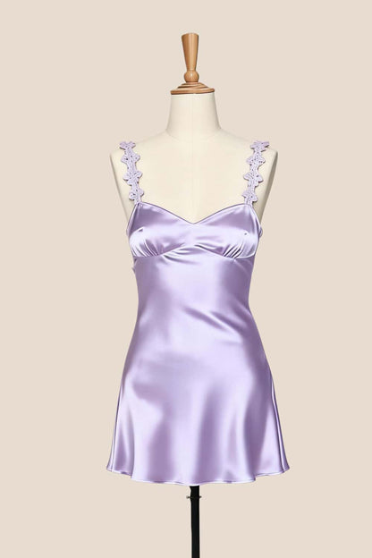 Pink Straps Satin Short Party Dress