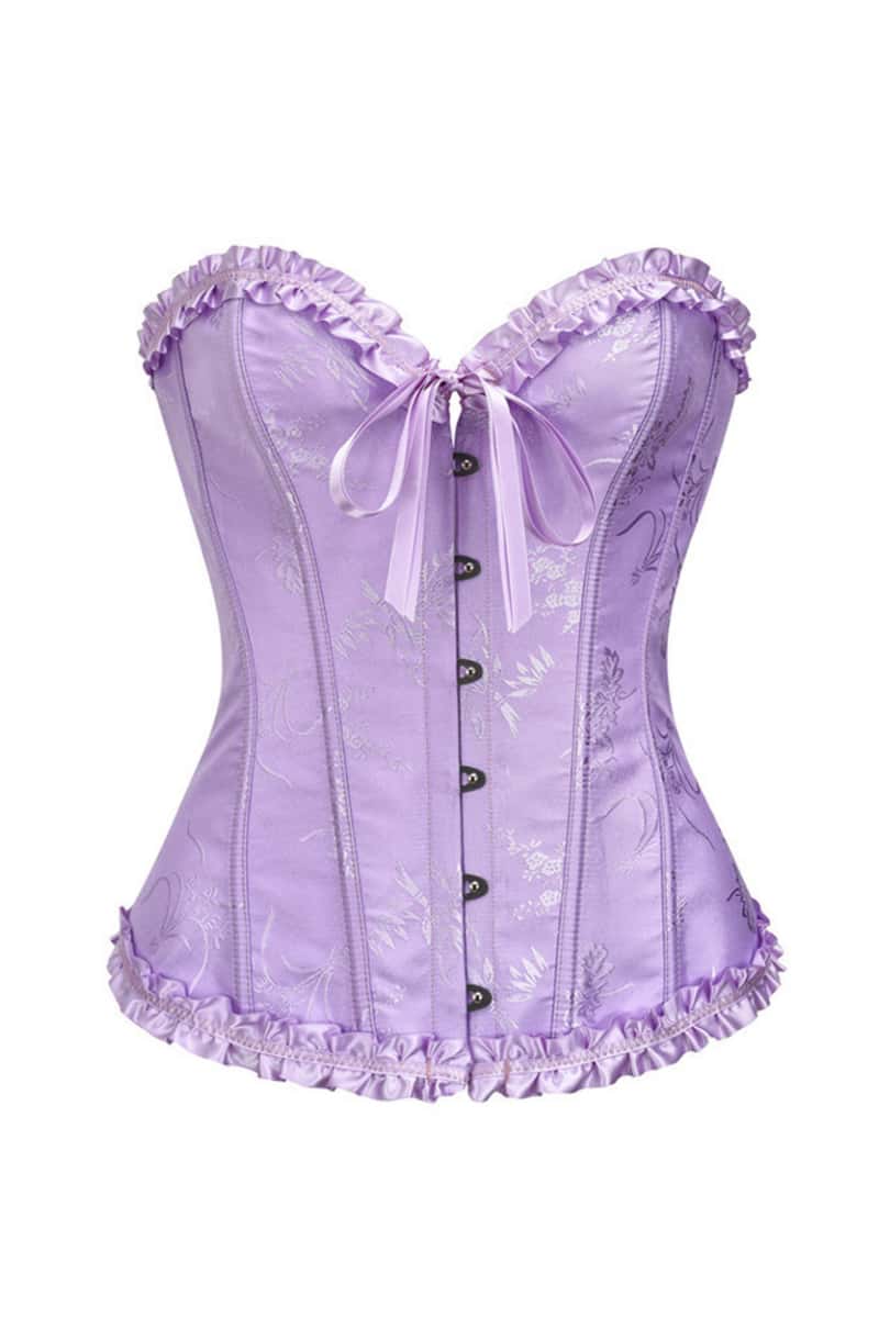 Sweetheart Pink Lace-Up Floral Corset