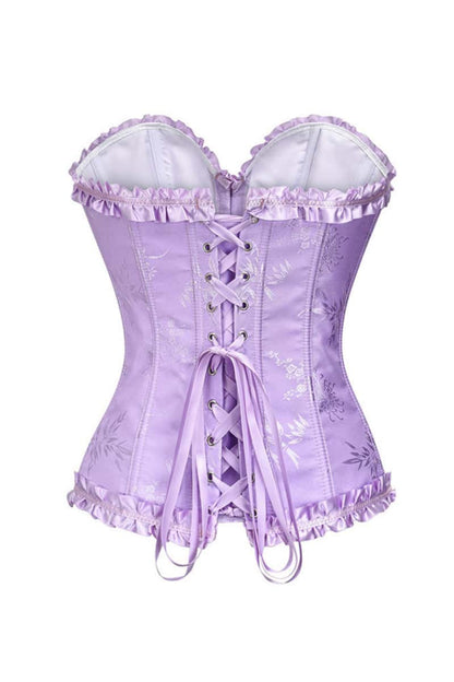 Sweetheart Pink Lace-Up Floral Corset
