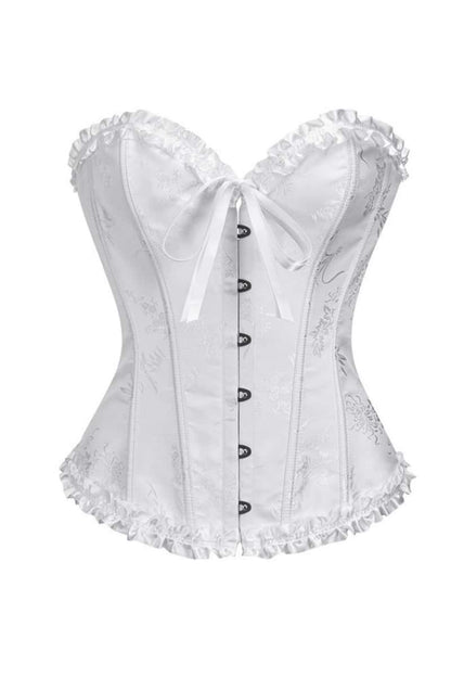Sweetheart Blue Lace-Up Floral Corset