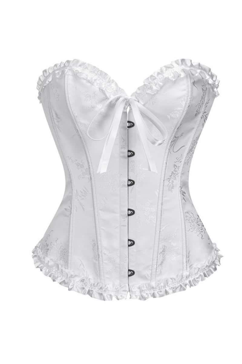 Sweetheart Lilac Lace-Up Floral Corset
