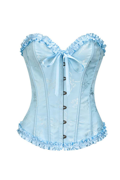 Sweetheart Pink Lace-Up Floral Corset