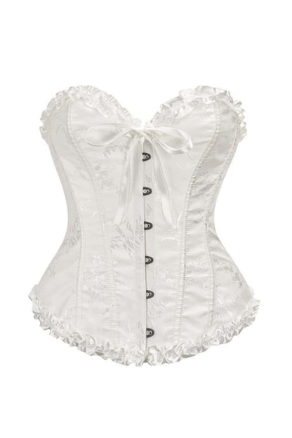 Sweetheart Brown Lace-Up Floral Corset