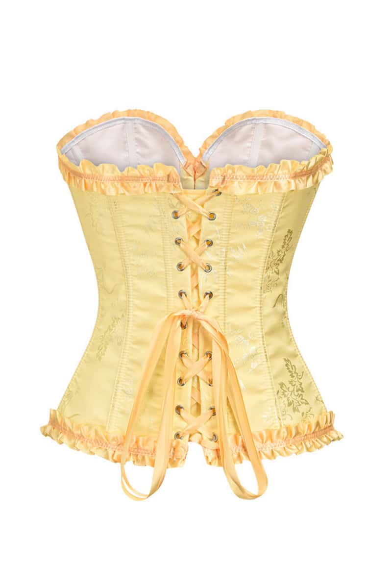 Sweetheart Pink Lace-Up Floral Corset
