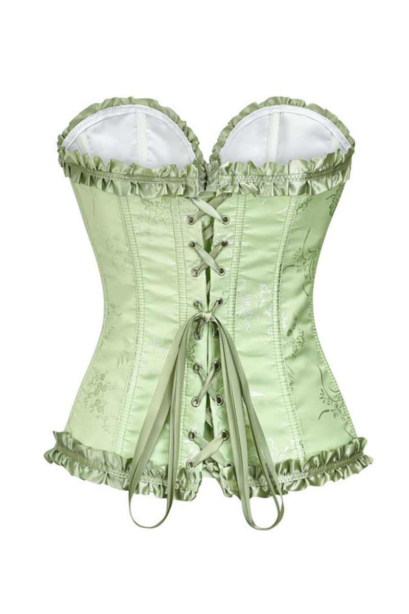 Sweetheart Brown Lace-Up Floral Corset