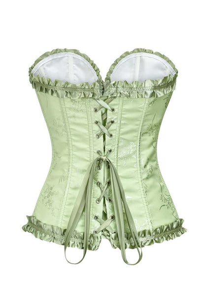 Sweetheart Brown Lace-Up Floral Corset