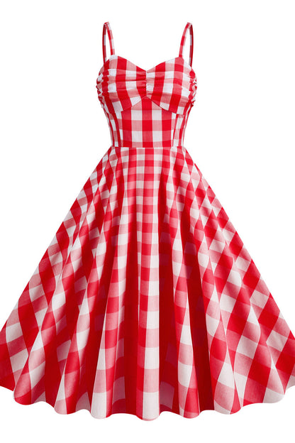 Straps Pink Plaid Barbie Dress