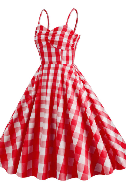 Straps Pink Plaid Barbie Dress