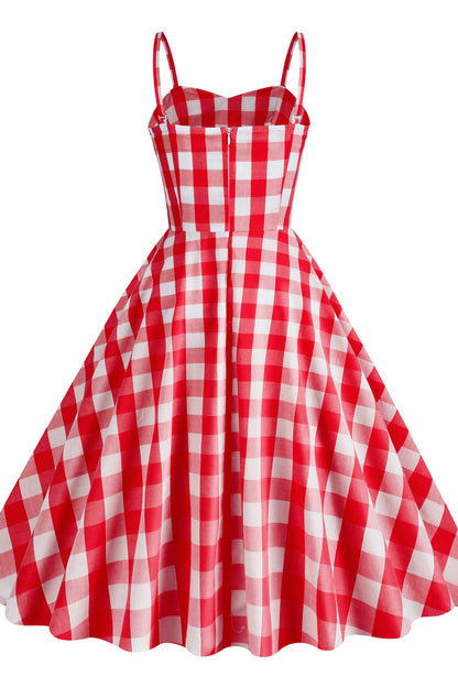 Straps Pink Plaid Barbie Dress