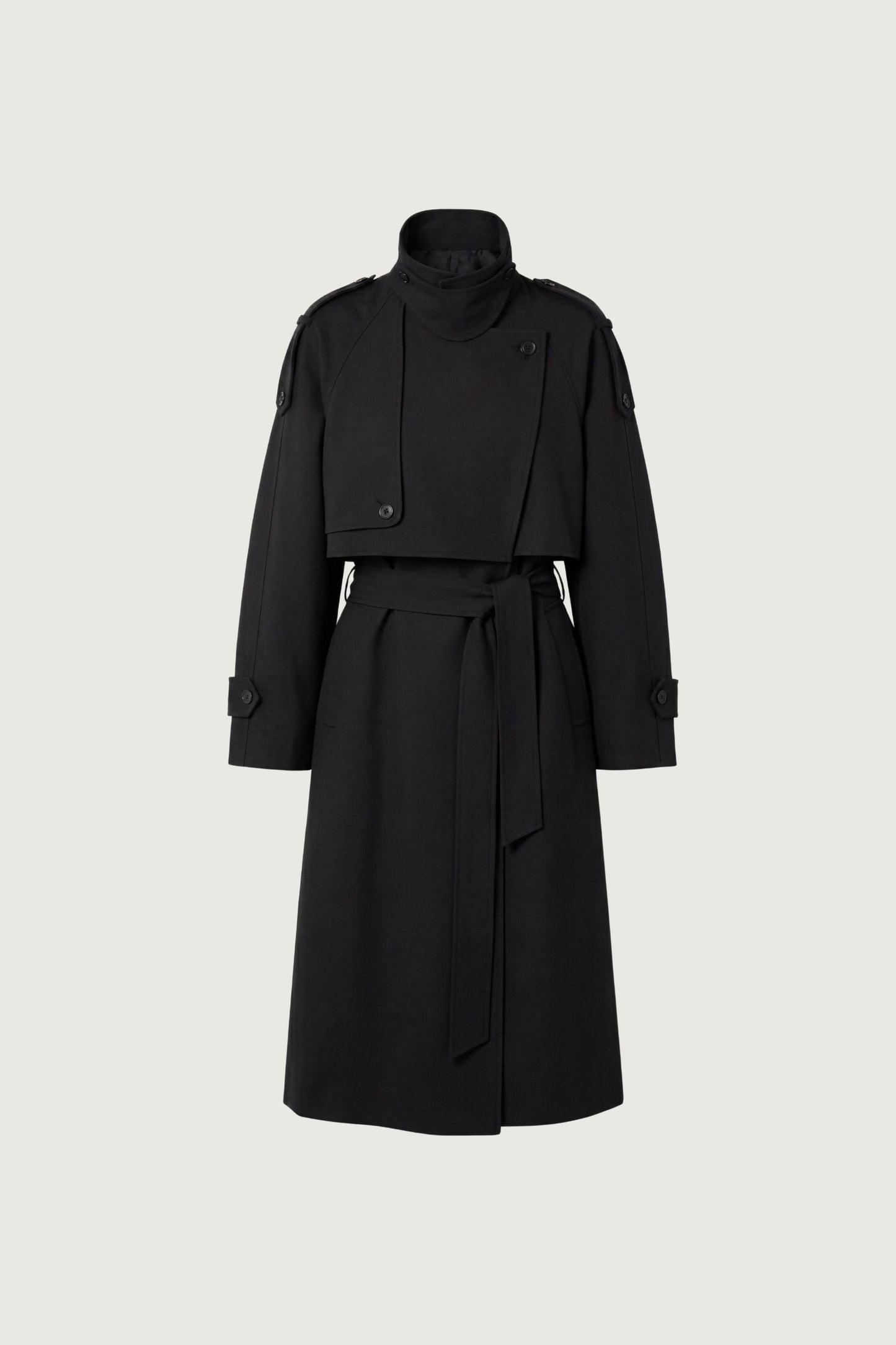 BELTED FUNNEL TRENCH COAT