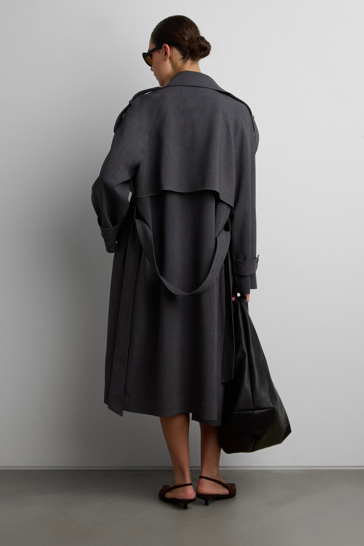 BELTED FUNNEL TRENCH COAT
