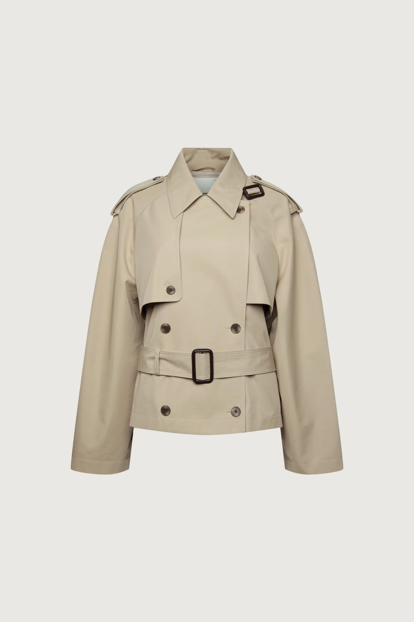 NEW SHORT BELTED TRENCH COAT