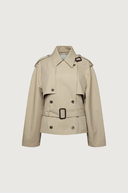 NEW SHORT BELTED TRENCH COAT