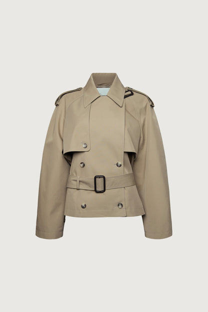 NEW SHORT BELTED TRENCH COAT