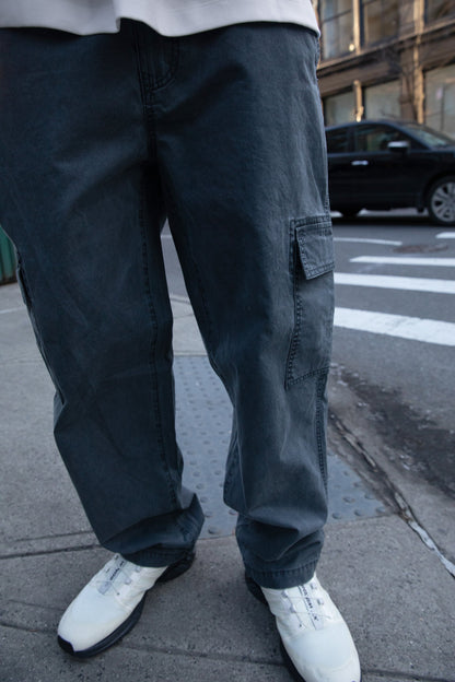 WASHED EFFECT COTTON CARGO PANT